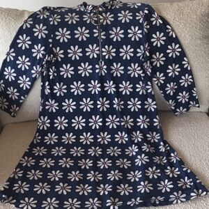 MSK Navy Floral Dress with Ring Zipper